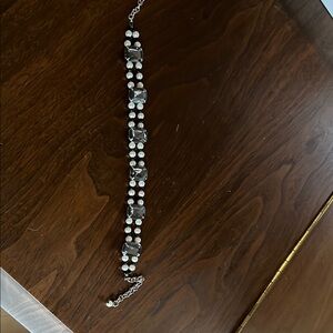 Elegant Black and Silver Beaded Choker